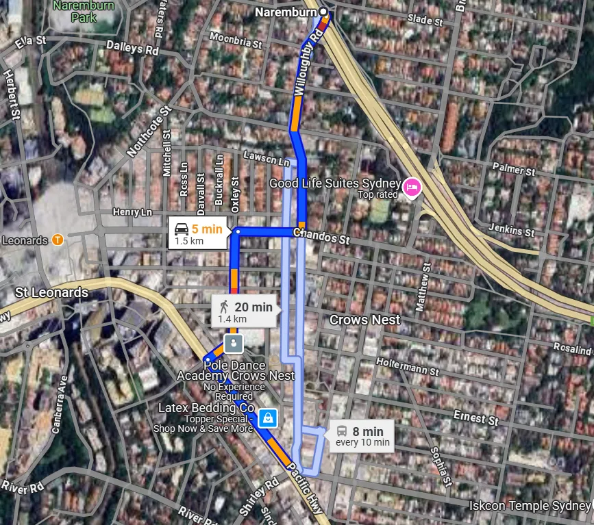 Naremburn to Spice Guru Indian